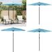 vidaXL Parasol met stalen paal 223x223x213 cm blauw
