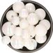 Decoris Boules de Noël plastique - nacre blanc - 6-8-10 cm - mix mat et brillant - 38 pièces - avec fils de suspension