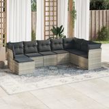 Maison Exclusive - Ensemble de jardin, 8 pièces, avec coussins, en polyrotin gris clair