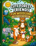 Cute Forest Friends: A Fun Woodland Coloring Adventure: 25 Adorable Forest Scenes for Kids Ages 4–8