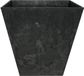 Artstone Ter Steege Bloempot/plantenpot - vierkant - gerecycled kunststof - zwart - D20 en H20 cm