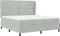vidaXL Boxspring Bed met Matras Lichtgrijs 200 x 180 cm Fluweel
