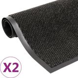 vidaXL Paillassons 2 pièces rectangulaires tuftés 80x120 cm noir