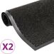 vidaXL Paillassons 2 pièces rectangulaires tuftés 80x120 cm noir