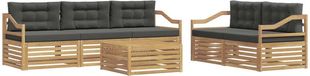 vidaXL Loungeset 5-zits acacia hout wit en antracietkleurig