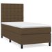 vidaXL Boxspringbed met matras, donkerbruin, 120x190 cm, gestoffeerd