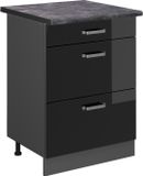Vicco R-Line Keukenonderkast – 60 cm met laden, WB Antraciet Zwart hoogglans