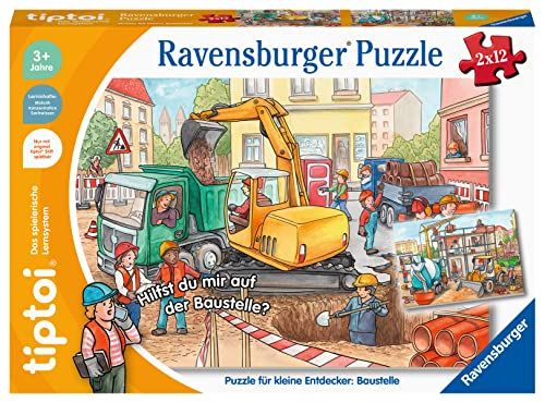 Ravensburger tiptoi Puzzle - Baustelle - Puzzle voor kinderen - 3+ jaar