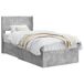 vidaXL Bedframe met opbergruimte en hoofdbord Betongrijs 100 x 200 cm