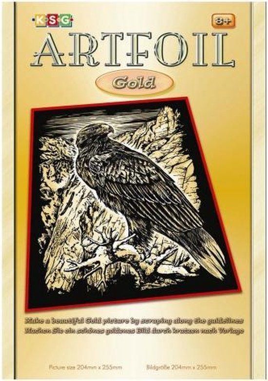 Sequin Art Kras Tekening Adelaar Goud - Compleet pakket