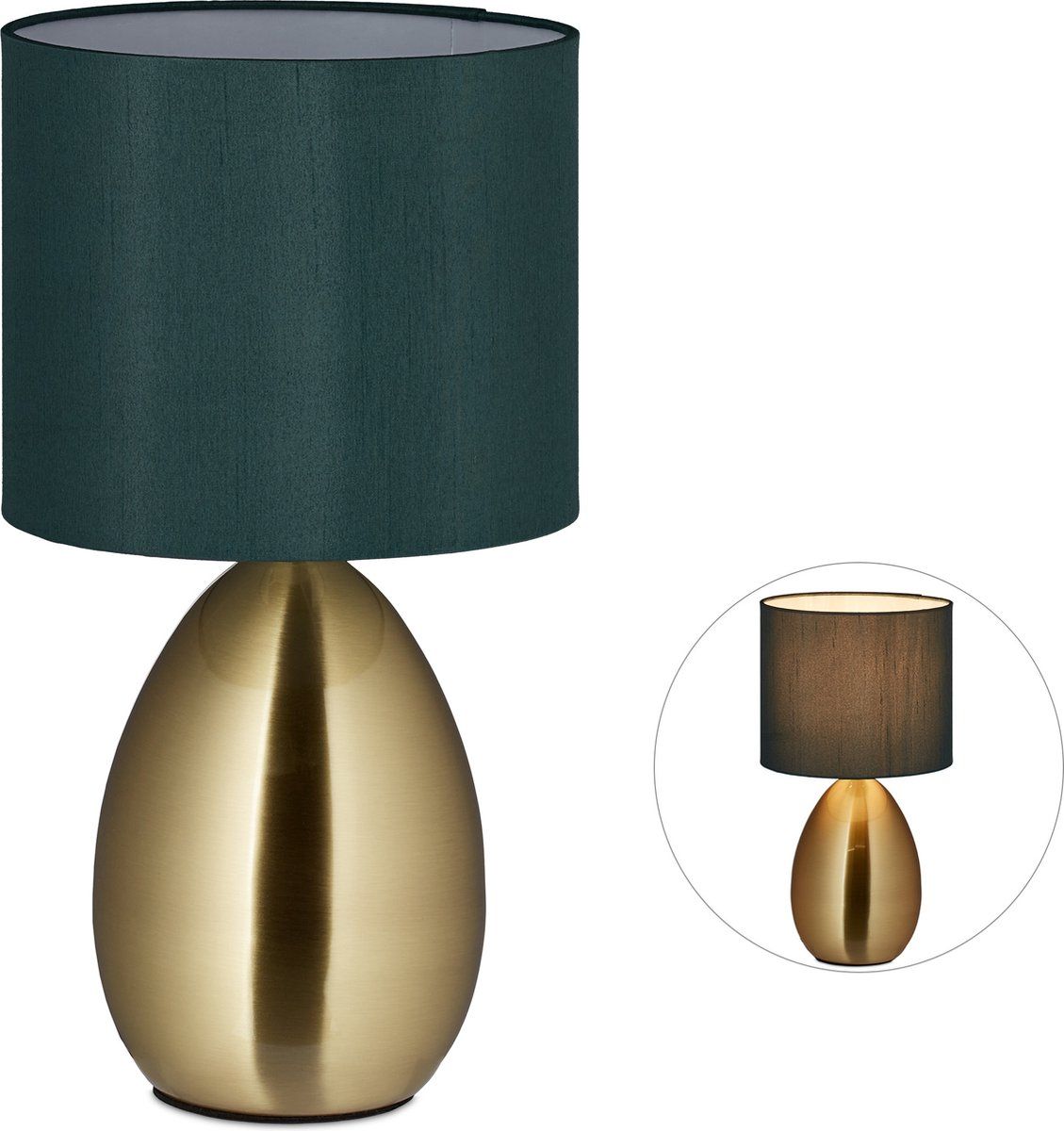 Merkloos Relaxdays Nachtkastlamp goud - moderne tafellamp - nachtlamp goud - vensterbank lamp