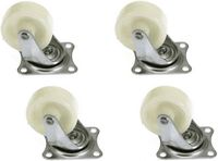 Merkloos Set van 4x zwenkwieltjes wit - 50mm