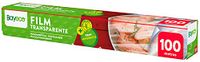 Bayeco Transparant papier, hoge hechting, etui met snijzaag, geschikt voor contact met levensmiddelen, transparant, 100 m