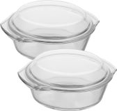 Ronde glazen ovenschaal - Set van 2 - Klein - 15 cm - 700 ml