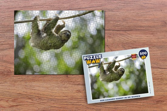 MuchoWow Puzzel Een luiaard hangt in de bomen - Legpuzzel - Puzzel 500 stukjes