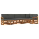 vidaXL - Buiten - bank - set - 6 - st - Natuurlijk - en - Antraciet - Polyester