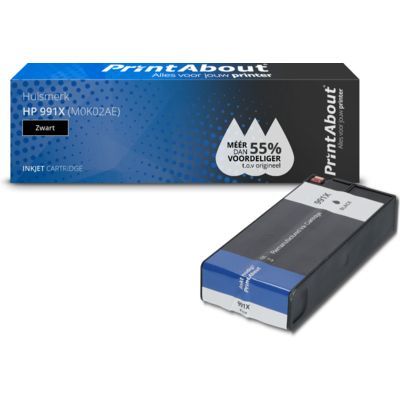 PrintAbout Huismerk HP 991X (M0K02AE) Zwart XL Inktcartridge - Compatibel