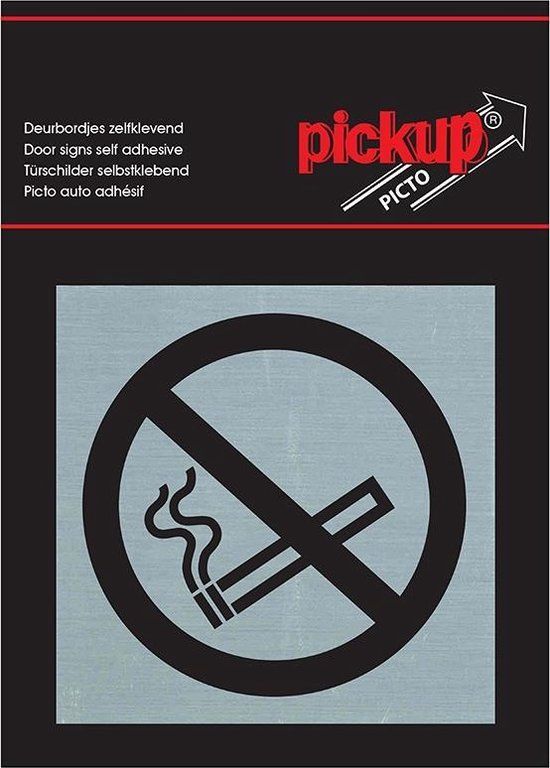 Pickup Route Alulook Alu Picto 80x80 mm - verboden te roken