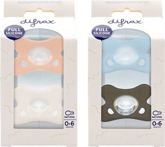 Difrax Fopspeen Natural 0-6m 2-pack - Assorted