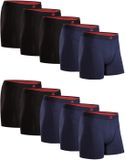 DANISH ENDURANCE Bamboe Boxershorts - Heren - 10 paar - Zwart/Marineblauw - Maat XL