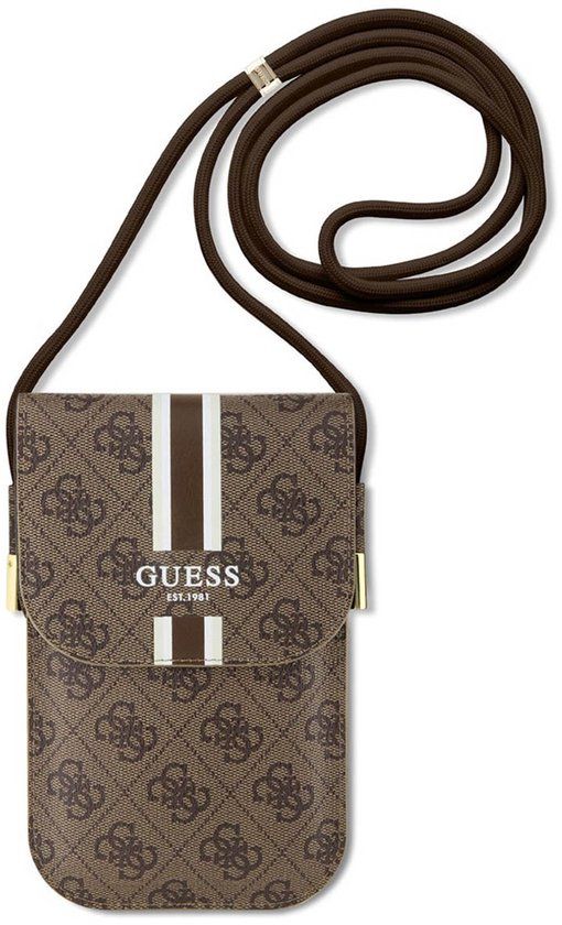 Guess 4G Printed Stripe Telefoontasje - Bruin