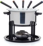 KitchenCraft 3-in-1 Fondueset met Kleurgecodeerde Fondue Vorken (voor Chocolade - Vlees en Kaas Fondue)