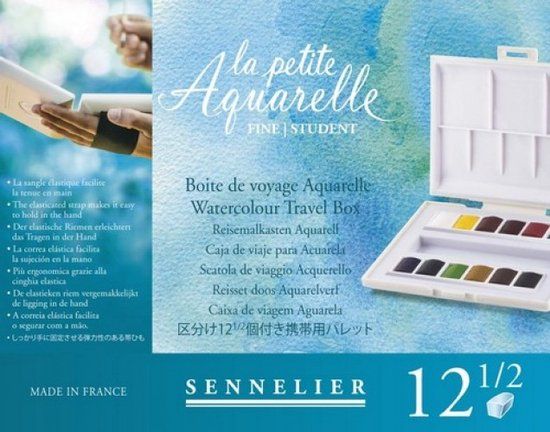 Sennelier La petite Aquarel fine student doos 12 st - Aquarelverf set