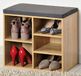 Kesper Schoenenkast met GRIJS Zitkussen, 51,5 x 48 x 29,5 Cm, Hout, Eikenhout