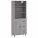 VidaXL Hoge kast, grijs Sonoma, 69,5 x 34 x 180 cm, houtvezel