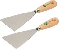 Amig Plamuurmes - 2x - werkbreedte 90 mm - roestvrij staal - houten greep