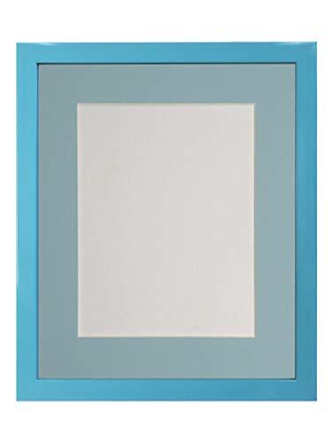 FRAMES BY POST FRAMES DOOR POST 0.75 Inch Blauw Foto Frame Met Blauwe Bevestiging 12 x 10 Beeldgrootte 9 x 7 Inch Kunststof Glas