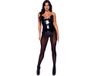 Leg Avenue Vinyl boned bodysuit, M (zwart)