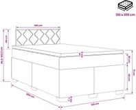 vidaXL Boxspringbed met matras en LED-verlichting, donkergrijs, 120 x 200 cm