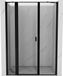 Mexen Mist porte battante douche gauche 130 cm, cadre noir, noir