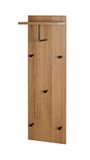 HAKU Wandkapstok eiken, zwart, MDF, metaal - Maat: B 30 cm x H 100 cm x D 20 cm, Stijl: Modern