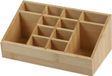 Bambou & Co Make-up/badkamer/kantoor sorteer organizer - 12-vaks bakje - 23 x 9 cm - bamboe hout - lichtbruin