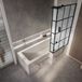 Sanford Baignoire douche asymétrique - 150 cm x 85 cm - Pare-baignoire verrière - Angle droit