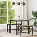 vidaXL Eettafel 80 x 80 x 75 cm Hout Metaal Artisanaal Eikenkleurig Vierkant Modern