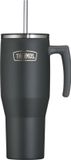 Thermos Geïsoleerde Thumbler Drinkfles met Rietje - Refreshing Serie - 1,1l - Zwart