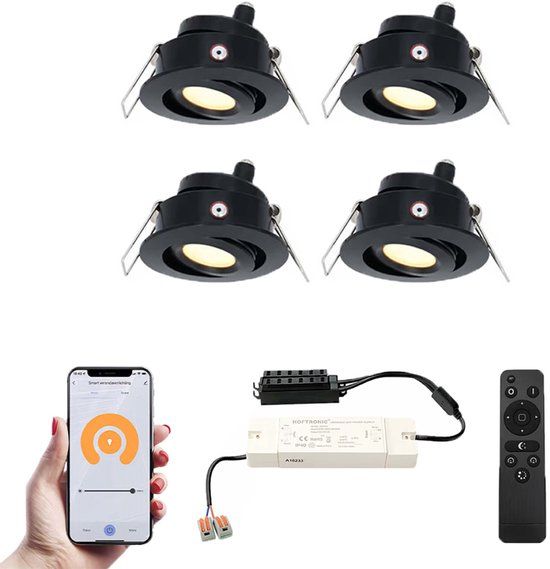HOFTRONIC Sienna Smart LED Mini Inbouwspots Set van 4