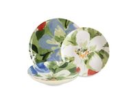 Service de table 36 pièces en porcelaine à motif floral