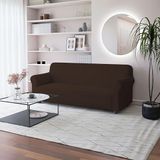 Italian Bed Linen Elastische bankovertrek IRIS met volledige afdekking, bruin, 3-zits