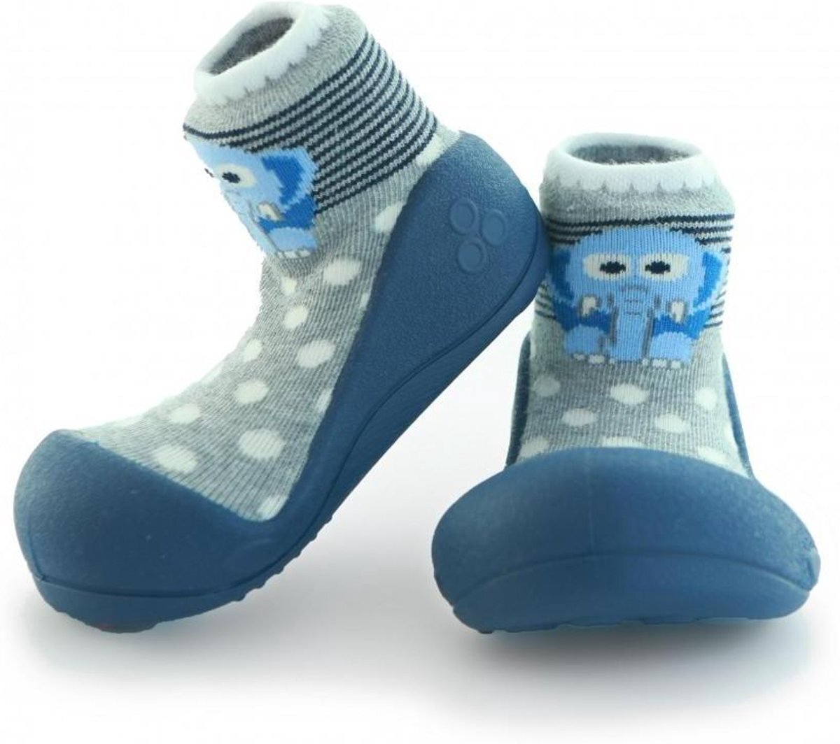 Attipas ZOO blauw babyschoenen ergonomische Baby slippers slofjes maat 19 3-6 maanden