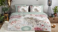 HIP dekbedovertrek mandalas & uil - Lits jumeaux 240x200/220 cm - Ecru - 100% Katoen flanel