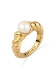 Elli PREMIUM Ring Dames Gedraaide Synthetische Parel Wit 925 Sterling Zilver