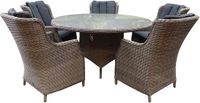 AVH-Outdoor Tuinmeubelen Riccione Darwin dining tuinset 150 cm rond 6-delig grijs