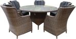 AVH-Outdoor Tuinmeubelen Riccione Darwin dining tuinset 150 cm rond 6-delig grijs