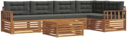 vidaXL Acacia Hout Bank Loungeset 5-zits Natuurlijk en Antraciet