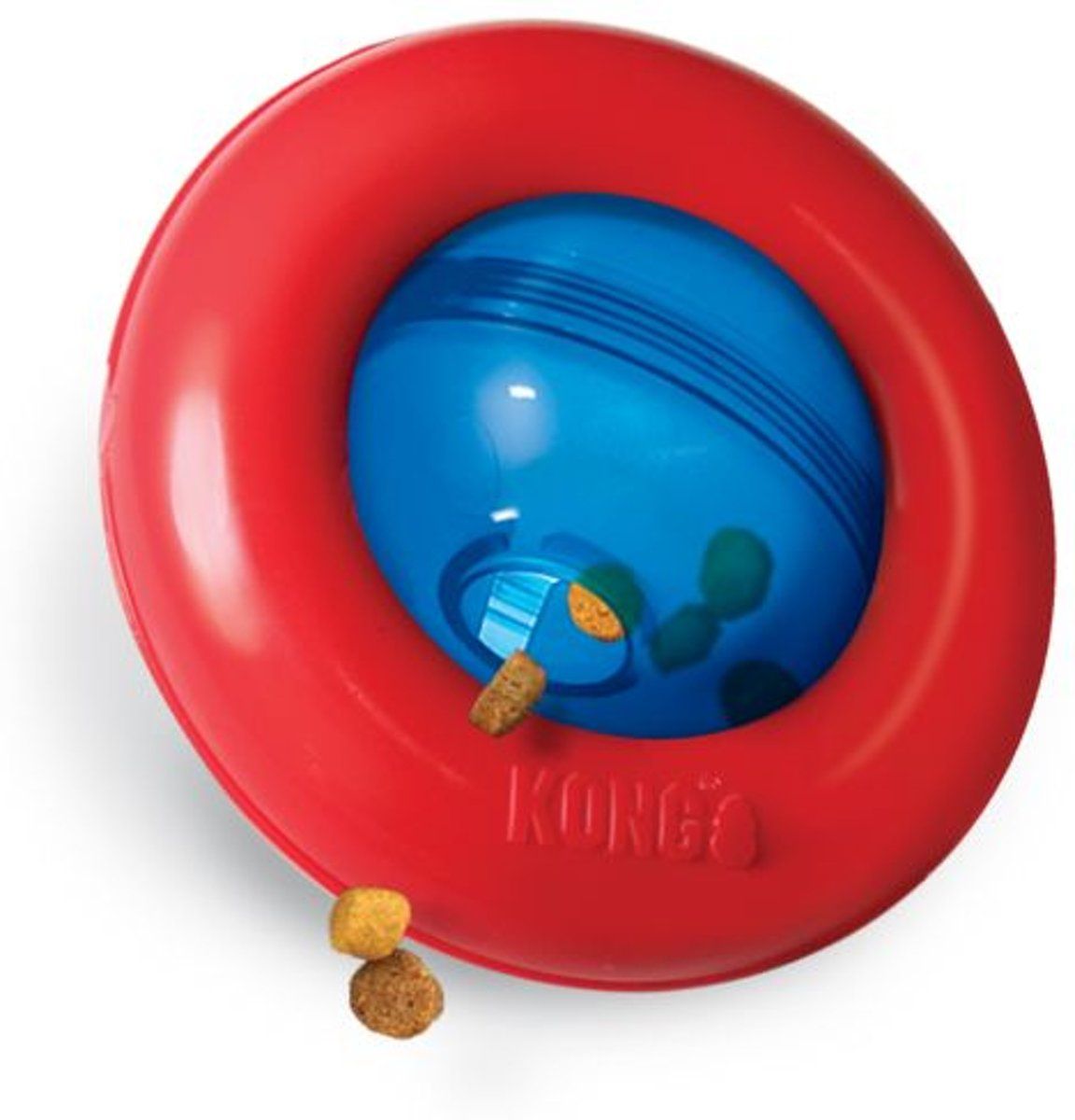 Kong Gyro Voerbal Rood / Blauw - SMALL 12.5X12.5X7.5 CM