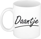 Bellatio Decorations Daantje Naam koffiemok - beker - met sierlijke letters - wit